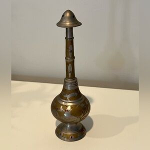 Vintage Brass Etched Wedding holy Water Sprinkler Indian Marriage perfume Holder